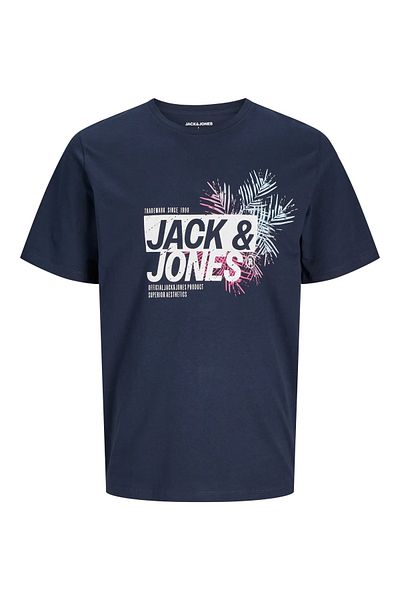 Jack & Jones Ανδρικό μπλουζάκι J&J με τυπωμένο λογότυπο Navy Navy