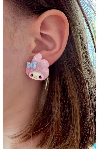 Mila Lumiere Cute Rabbit My Melody Design Compression Earrings for Children