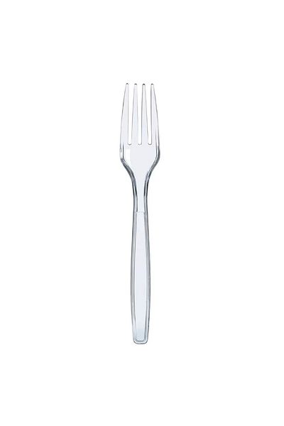 LYOBEST Set of 50 Plastic Forks, Transparent, Reusable