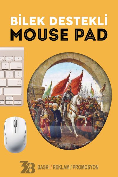 3B BASKI REKLAM PROMOSYON Ottoman Conquest 1453 Orthopedic Supported Oval Mouse Pad-Mouse Bottom-3Bomouse28