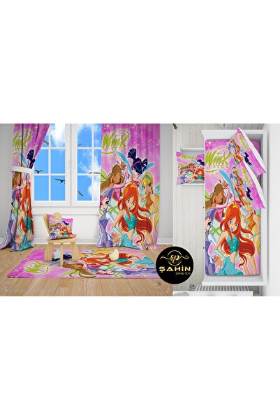 Lavisa Winx club Dijital Baskı 2 fon Perde & Yatak Örtüsü ve Yastık Kılıfı & ...