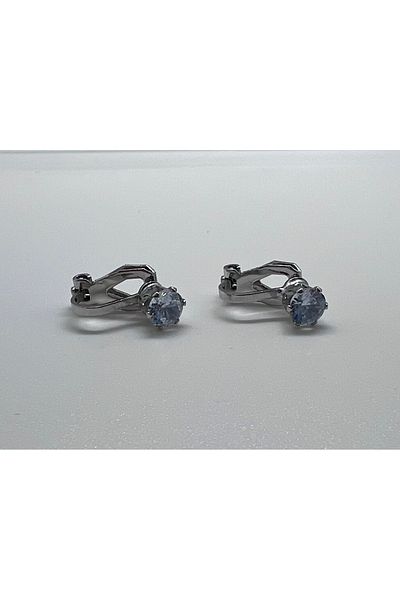 Mila Lumiere Zircon Single Stone Compression Children's Youth Earring