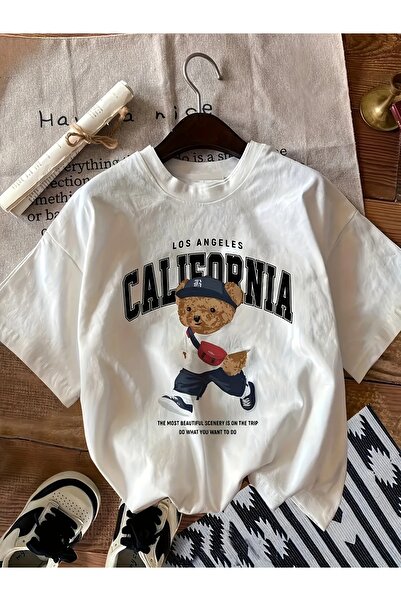 Massgai تي شيرت قطني 100% مطبوع عليه دب كاليفورنيا للجنسين