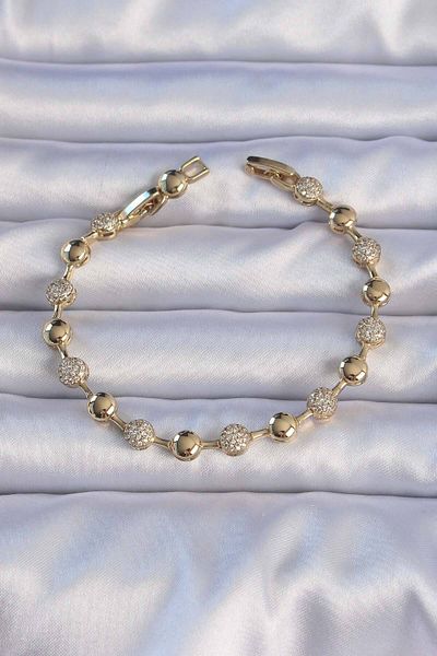 Avantaj Kapıda ®   Xuping Gold Color Zircon Stone Topcuk Model Bracelet