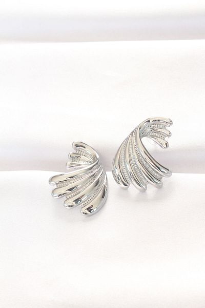 Avantaj Kapıda ®   Brass Silver Color Earrings