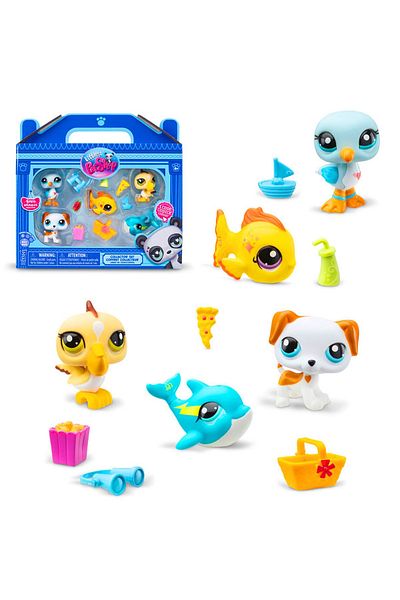 Art Tone Littlest Pet Shop Miniatures Farm-Beach Theme 5-Piece Miniature Figure 4+
