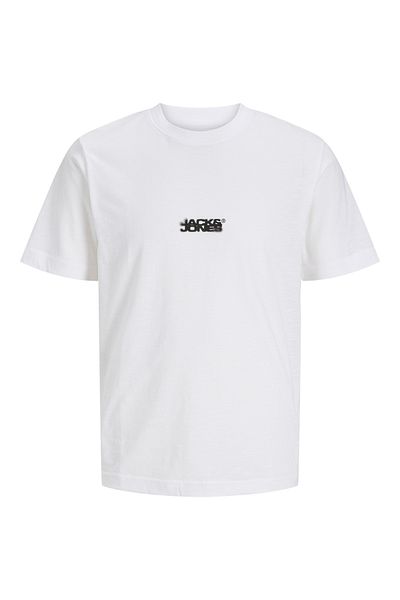 Jack & Jones Ανδρικό μπλουζάκι J&J με τυπωμένο λογότυπο Λευκό λευκό