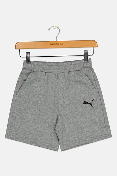 Puma Kids Boy Embroidered Logo Outdoor Shorts, Grey