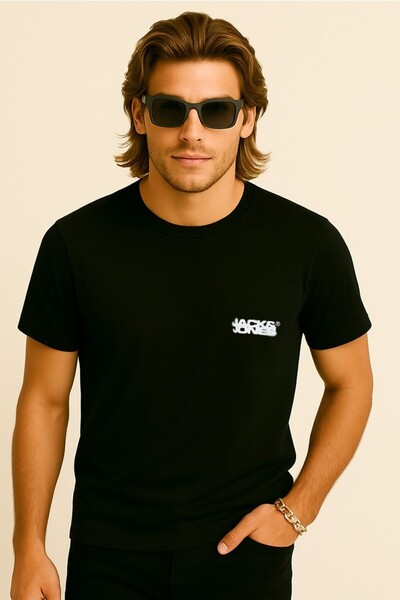 Jack & Jones Ανδρικό μπλουζάκι με λογότυπο μαύρο