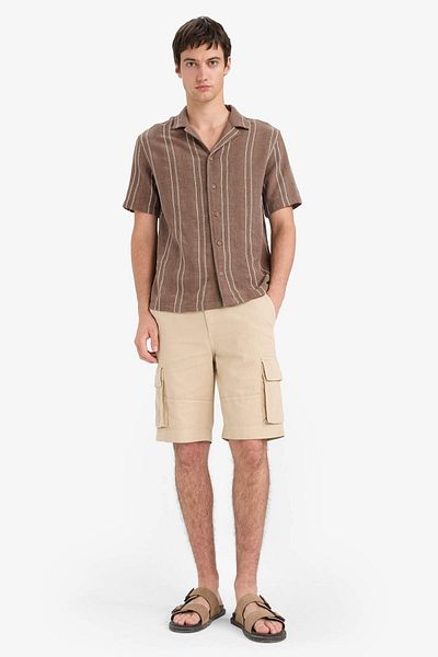 DeFacto Regular Fit Polo Neck Jacquard Short Sleeve Shirt E5680Ax25Sm