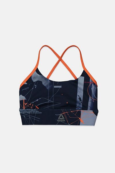 Reebok Women Non Padded Tri Back Sports Bra, Navy Blue