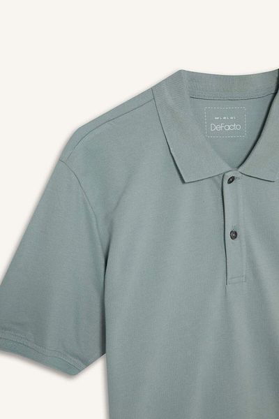 DeFacto 100% Cotton Regular Fit Short Sleeve Basic Plain Pique Fabric Polo T-Shirt C1293Ax25Sp
