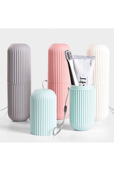 Findit Travel Type Toothbrush Multi-Purpose Cylinder Storage Box For Glasses Makeup Brush With Drawstring (2818)