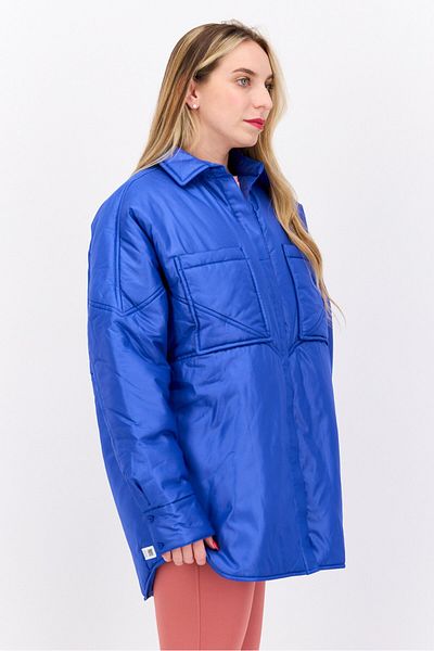 adidas Women Sports Fit Padded Jacket Shirt, Blue