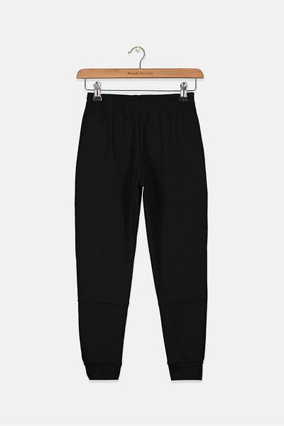 adidas Kids Boy Embroider Drawstring Jogger Pants, Black
