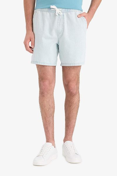 DeFacto 100% βαμβακερή ελαστική μέση Loose Fit Άνετο Jean Bermuda E1390AX25SM