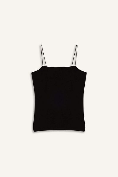 DeFacto Fitted Square Neck Basic Plain Strap White Undershirt F5196Ax25Sm