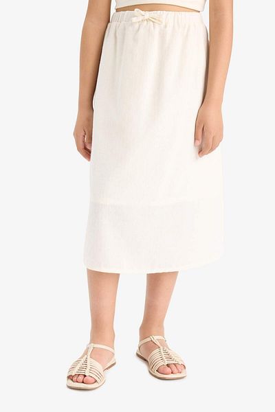 DeFacto Girl's Elastic Waist Woven Skirt F5870A825Hs