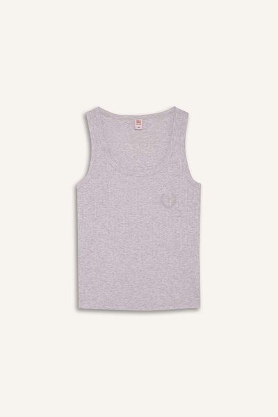 DeFacto Regular Fit Round Neck Sleeveless Rib Pajama Top-Fall in Love F0110Ax25Sm