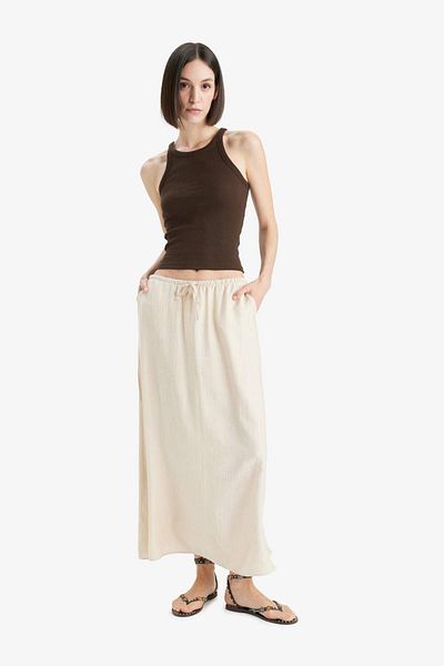 DeFacto A-Linien-Midirock aus Crinkle-Stoff mit normaler Taille F6501AX25SM