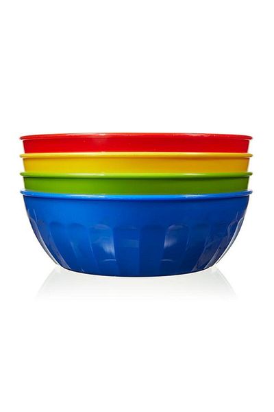 Generic وعاء حبوب للأطفال من أرو، 4 قطع، خالٍ من مادة BPA، آمن للاستخدام في غسالة الأطباق، ألوان متنوعة، 473 مل، 29244