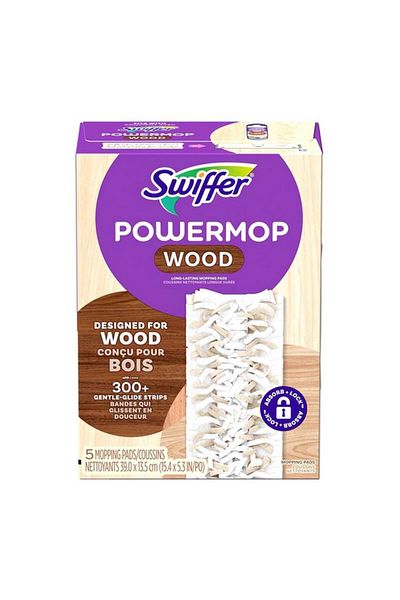 Generic Swiffer 5-Piece Wood Wet and Dry Microfiber Power Mop Refill Set White 15.4inch 1026724