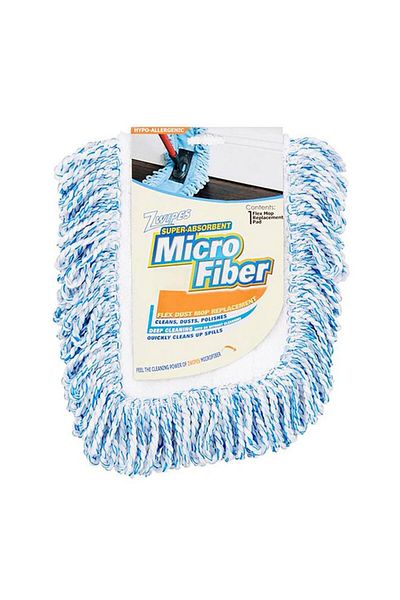 Generic Zwipes Microfiber Flex Dust Mop Replacement Pad White and Blue