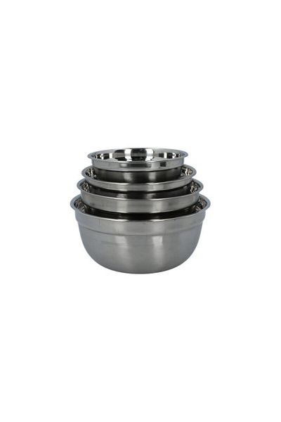 Generic مجموعة أوعية خلط من الفولاذ المقاوم للصدأ خالية من مادة BPA من Chef Craft مع أغطية باللونين الفضي والأبيض 21960