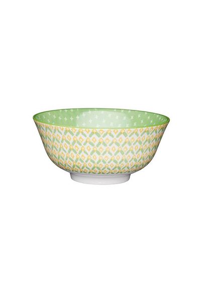 Generic وعاء خزفي آمن للطعام بتصميم هندسي من كيتشن كرافت، متعدد الألوان، 15.7 سم، KCBOWL11