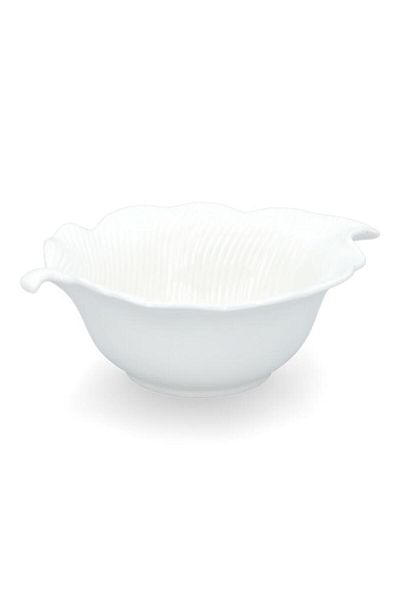 Generic وعاء تقديم بورسلين على شكل أوراق استوائية واسع الفم من إيزي لايف سبا، أبيض، 21 × 16 سم