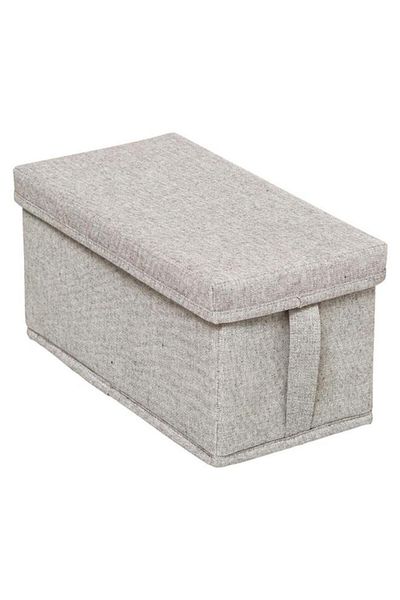 Generic صندوق تخزين ذكي من فايف سيمبلي مع غطاء من البولي قطن، لون بيج، 15 × 31 سم، 181249