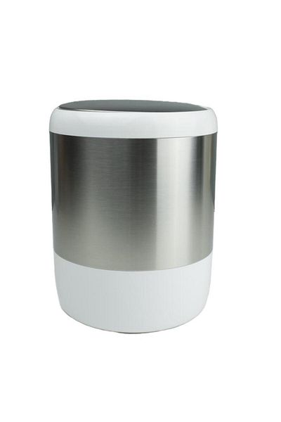 Generic Primanova Lima Easy to Access Swing Lid Waste Bin White and Silver 6 Liter