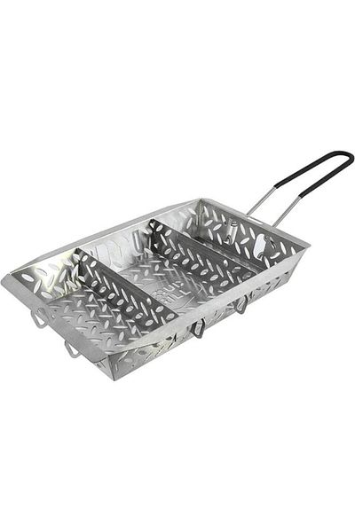 Generic سلة شواء متعددة الاستخدامات من الفولاذ المقاوم للصدأ من PROUD GRILL باللونين الفضي والأسود مقاس 10 × 15 بوصة 5101P