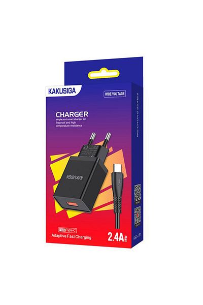 REDz Accessories Pachet adaptor KSC-781 cu cablu Type-C de 1 m, compatibil cu iPhone 15/16 și Android, 2.4A, negru
