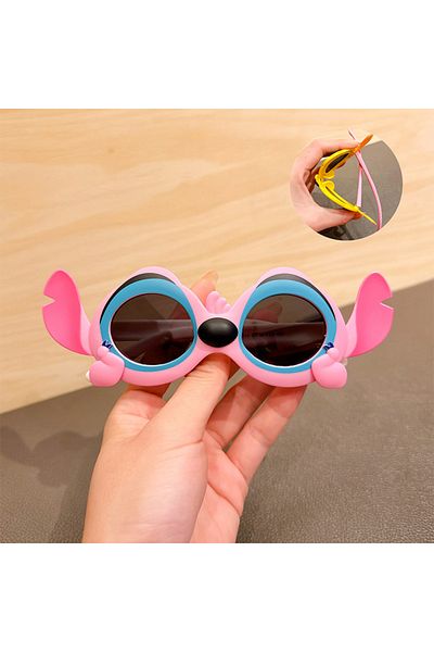 Miniso 3-12 age pink Disney Anime Lilo & Stitch Sunglasses Cute Cartoon Stitch Y2K Polarized Soft Sunglass