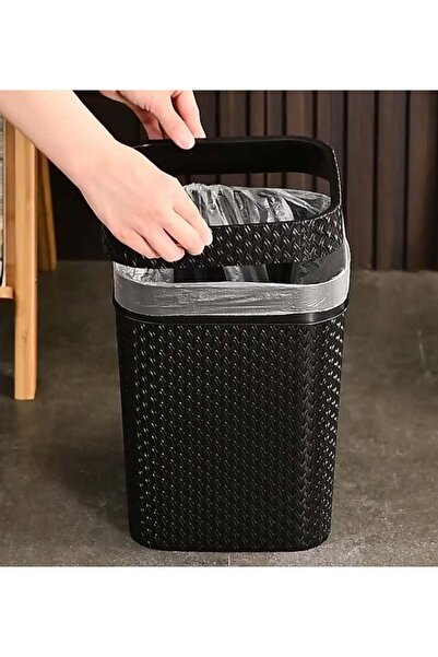 Mugypyr Kitchen Waste Bin Set of 2, Plastic, Black/Blue, 23 x 23 x 30 cm/19 x 15 x 25 cm