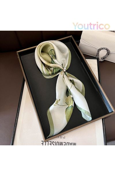 Youtrico 100% Mulberry Silk,summer Patterned Scarf,pretty Floral,elegant,gift,53*53cm