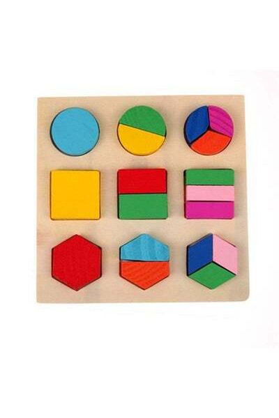 HALAMODO 3 Patterns Baby Early Learning Wooden Geometry Shape Sorting Educational Puzzle Toy