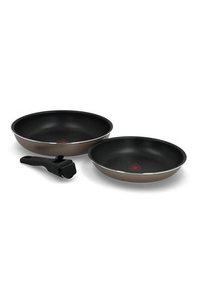 Generic BERGNER 2-Piece Durable Frying Pan Set with Removable Handle Black and Grey BG-34800