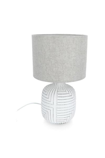Generic Micasa 60W E27 Scratch-Resistant Elegant Decorative Ceramic Table Lamp White and Grey
