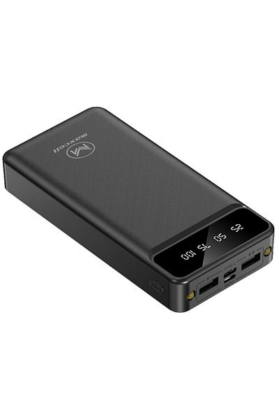 REDz Accessories Maxcell PJ0068 Battery, 30,000mAh Capacity, Dual USB, LED Display and Flashlight, Black