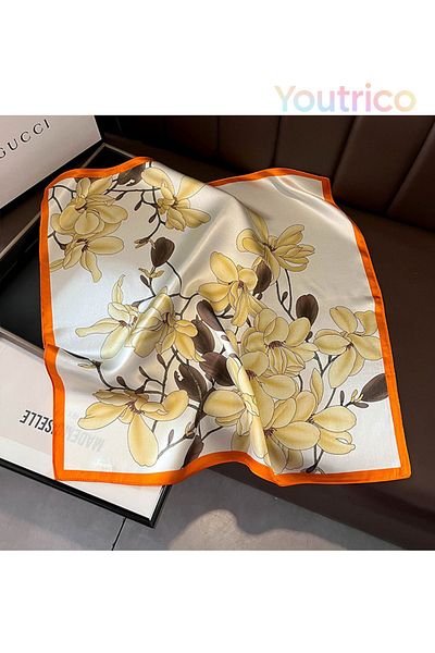 Youtrico 100% mulberry silk,Patterned scarf,Pretty floral,Stylish matching,53*53cm