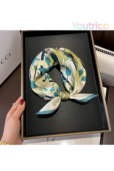 Youtrico 100% Mulberry Silk,summer,full Of Flowers Blooming,patterned Scarf,pretty Floral,gift,53*53cm