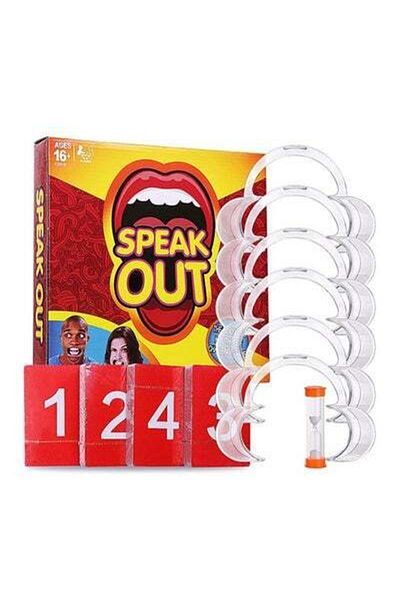 HALAMODO Speak Out Game With Mouthpieces Easy And Interesting Multicolored 6.3x26.7x26.7cm