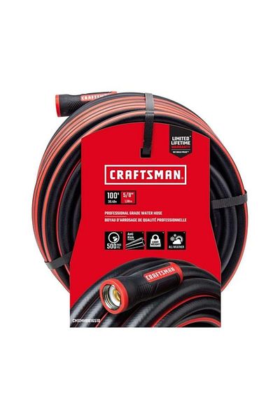Generic CRAFTSMAN Heavy Duty Professional Grade Garden Hose Black and Red 100ft 7016235