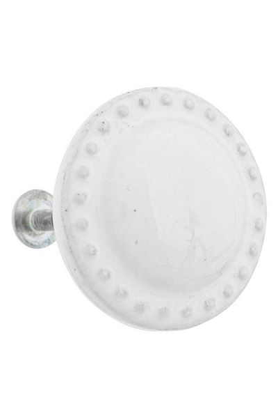 Generic atmosphera 2-Piece Barbara Decorative Ceramic and Metal Furniture Knob Set White 195126