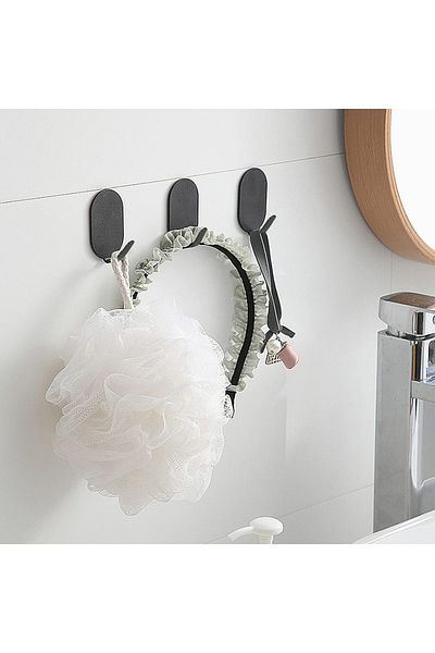 Caincay Set de 20 cârlige pentru prosoape Caincay, oțel inoxidabil, negru, 5 x 3 x 3,2 cm