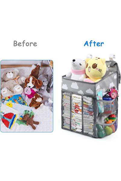 COOYA Baby Hanging Nappy Caddy Bag, With 4 Mesh Side Pockets, 47×27×21cm, for organization