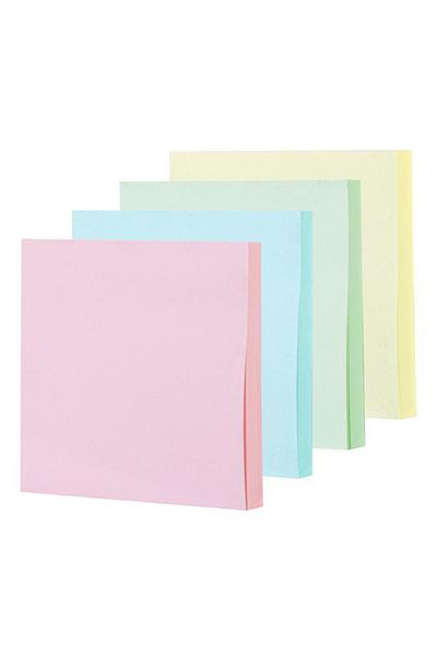 Generic Deli 100-Sheets Plain Pastel Sticky Notes Assorted Color 3 x 3inch 138304
