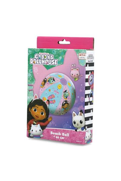 Generic كرة شاطئ قابلة للنفخ من Erorex Gabby's Dollhouse للأطفال متعددة الألوان 40 سم INF-BB-11